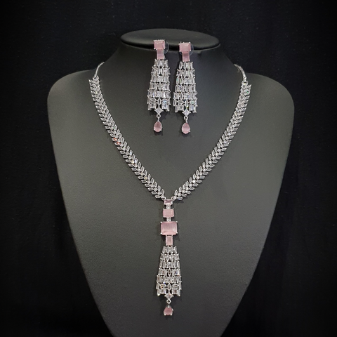 Pink Quartz Necklace Set