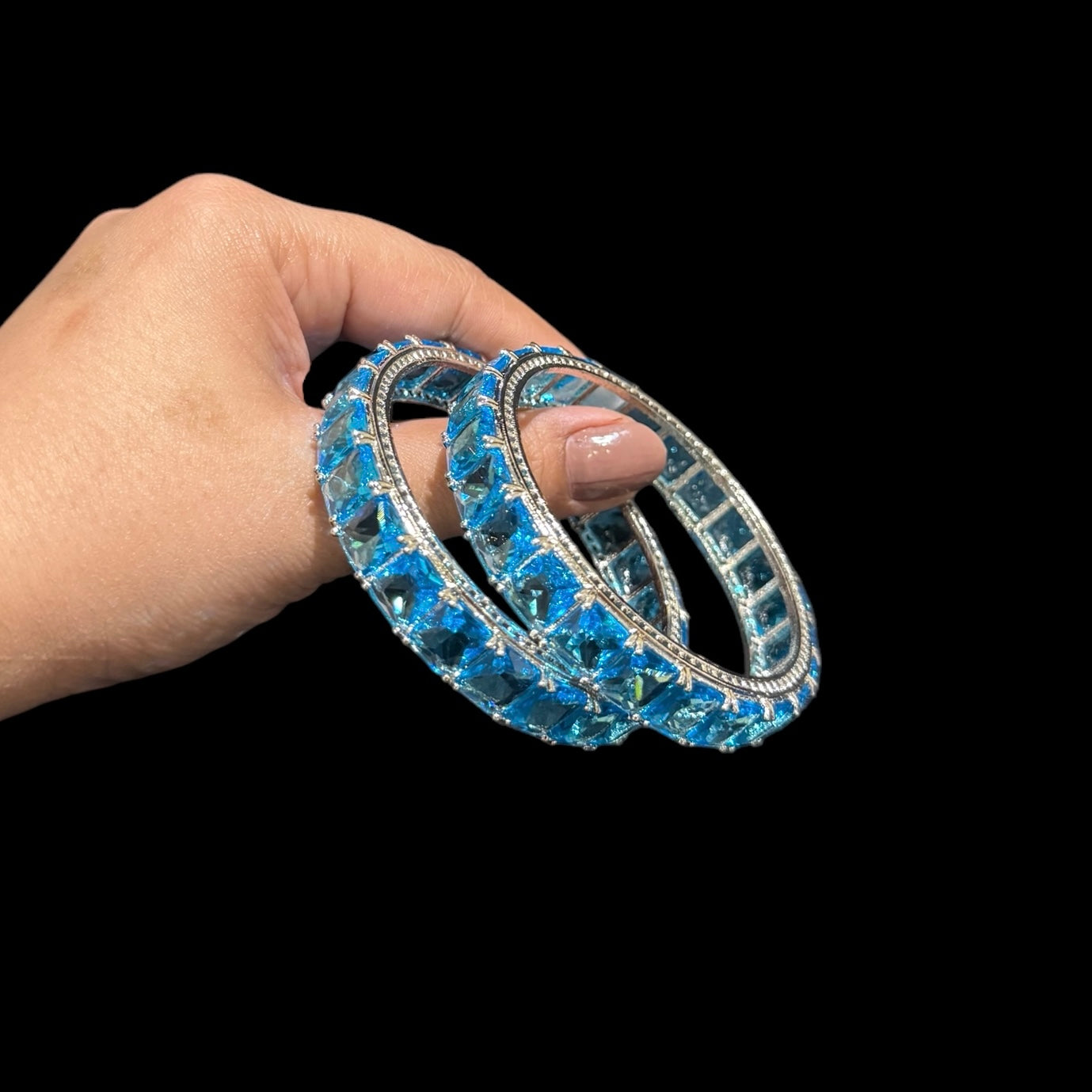 Blue Topaz Bangles (Size: 2.4)