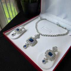 Blue Sapphire Necklace Set