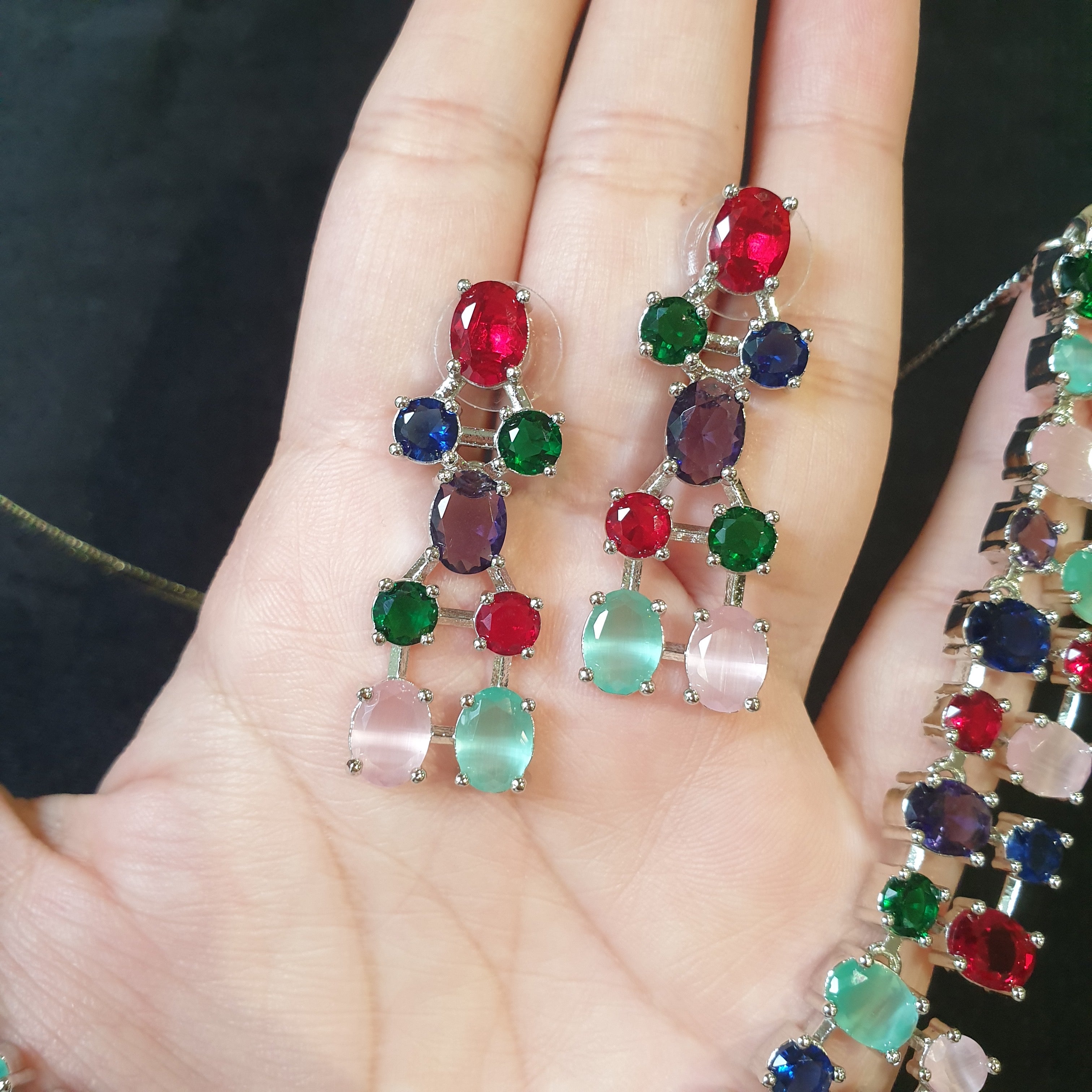 Multi Gemstones Necklace Set