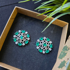 Classy Emerald Green Stud Earrings
