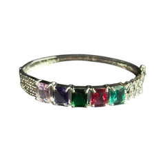 Multi Gemstones Openable Bangle