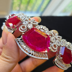 Eliana - Hot Pink Ruby Necklace Set