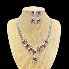 Light Red Garnets Necklace Set