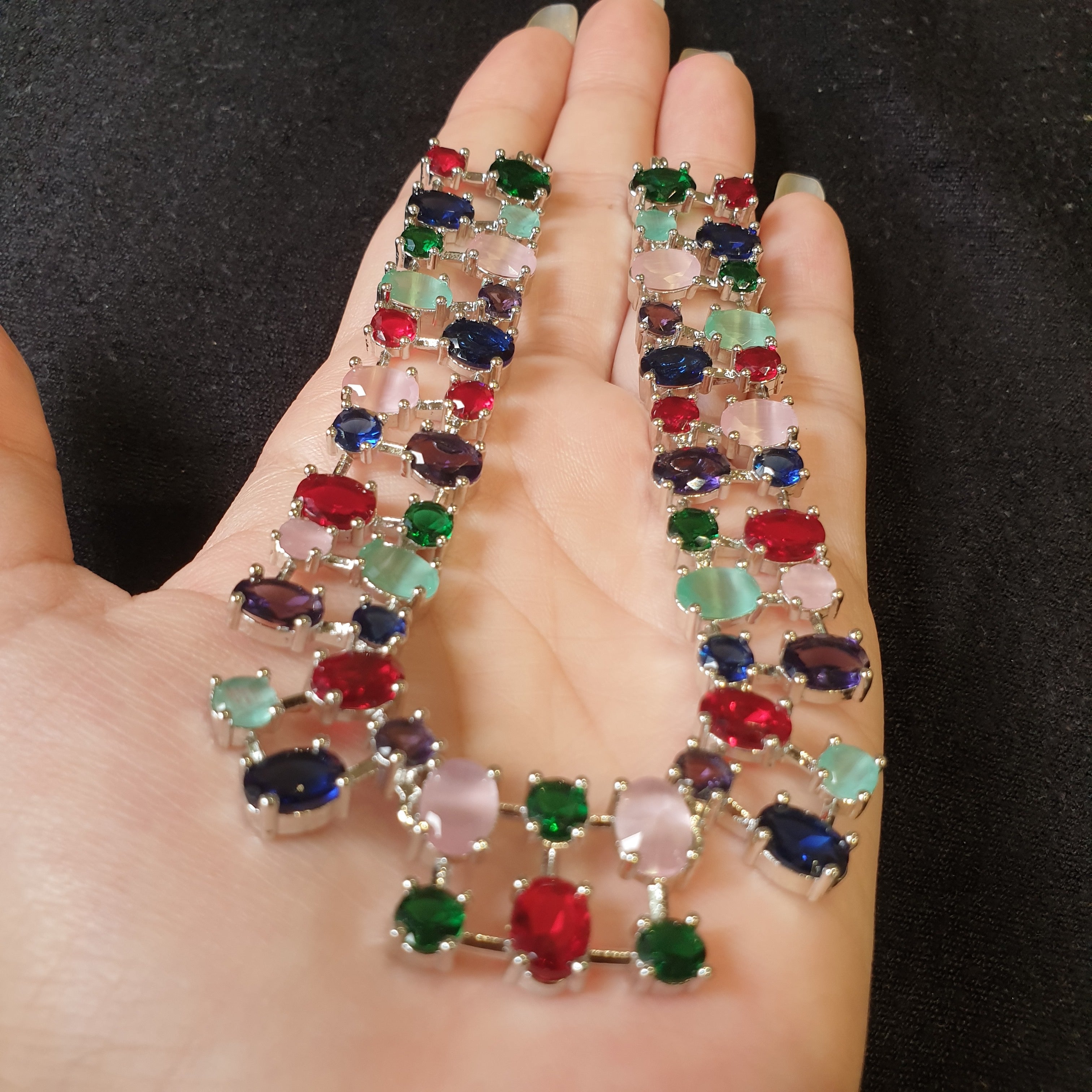 Multi Gemstones Necklace Set
