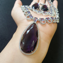 Purple Amethyst Necklace Set