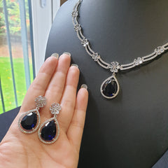 Blue Sapphire Necklace Set