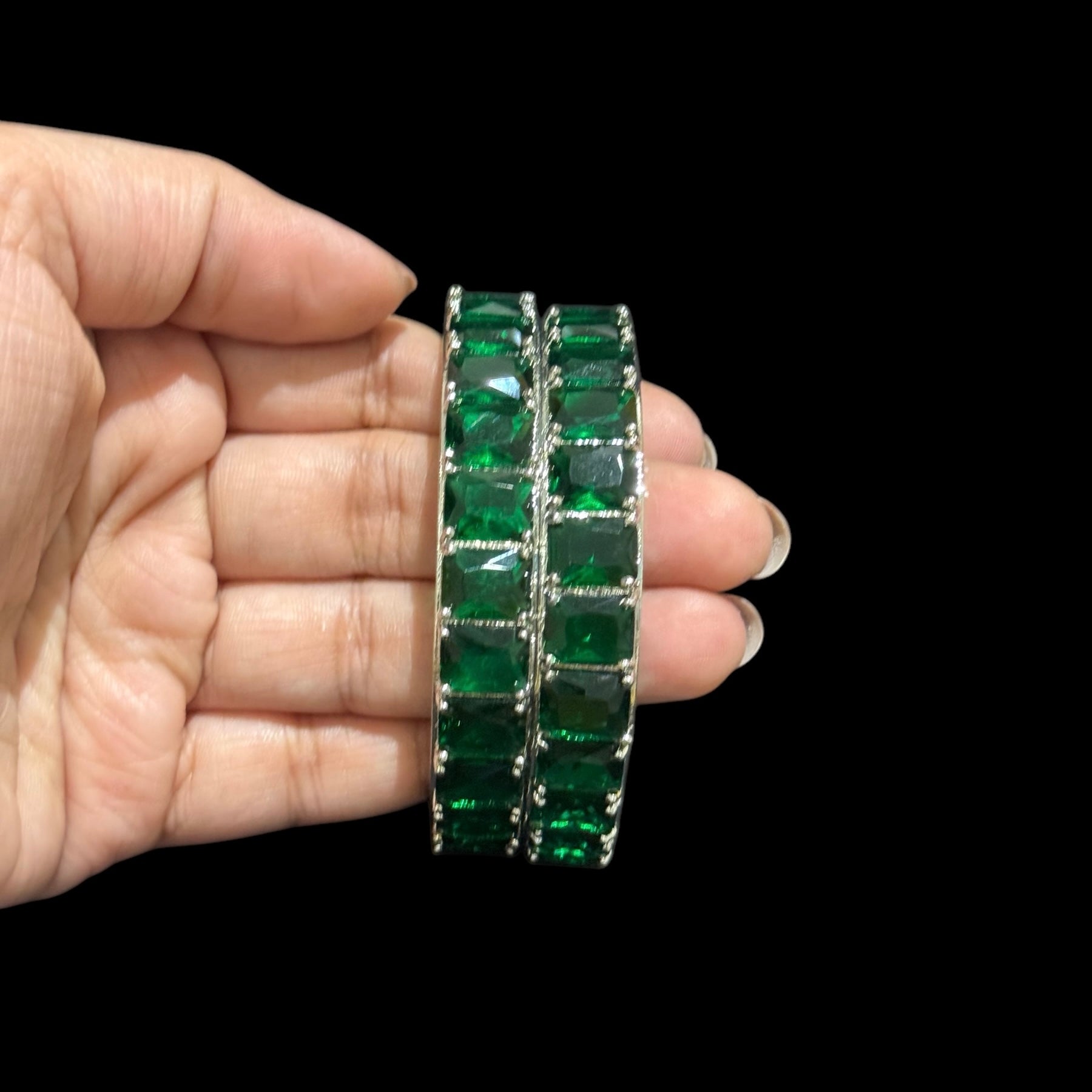 Emerald Green Bangles (Size: 2.4)