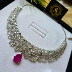 Siniha - Bespoke Ruby Necklace Set With Earrings