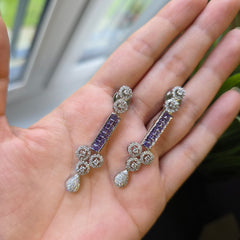 June - Classy Purple Amethyst Necklace Set with Earrings