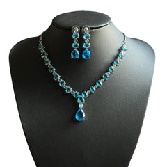 Aqua Blue Topaz Necklace Set