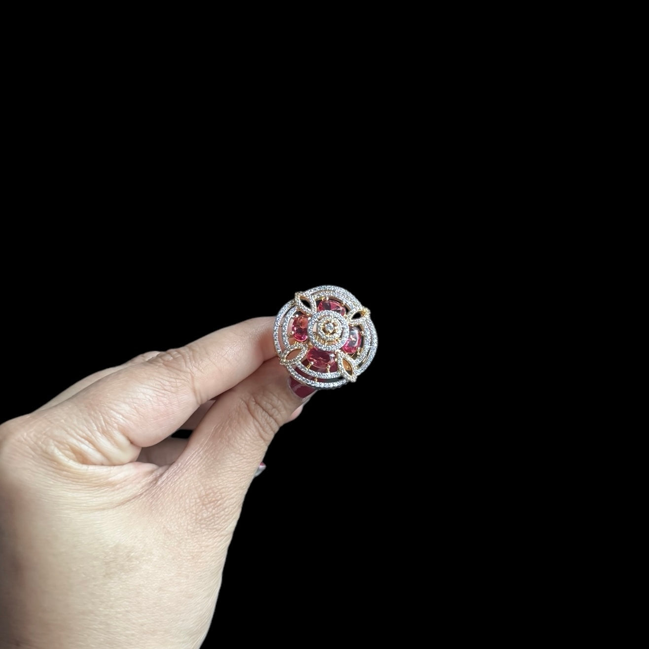 Garnet Red Size Adjustable Ring