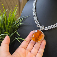 Hazel - Yellow citrine Necklace Set with Earrings