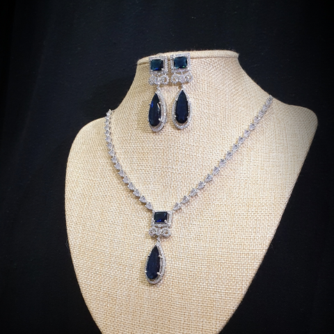 Blue Sapphire Necklace Set