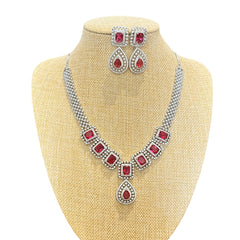 Light Red Garnets Necklace Set