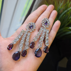 Issy - Classy Purple Amethyst Necklace Set With Earrings