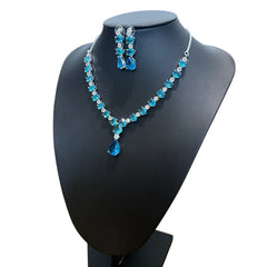 Aqua Blue Topaz Necklace Set