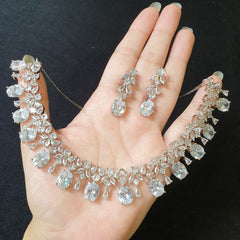 White Cubic Zirconia Necklace Set