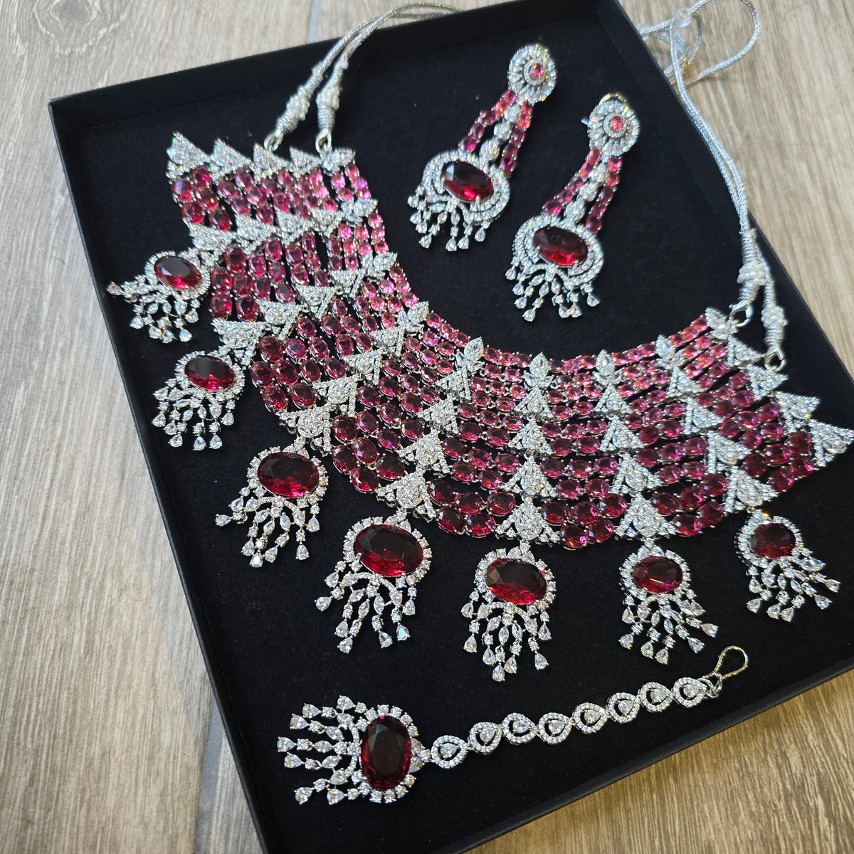 Stunning Garnet Red Bridal Set