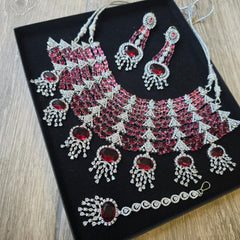 Stunning Garnet Red Bridal Set