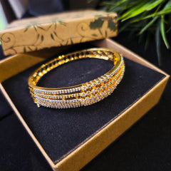 Dazzling Gold plated CZ Openable Bangle