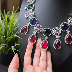 Stunning Necklace Set with Multi Stones