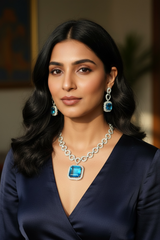 Ella - Aquamarine Blue Necklace Set with Earrings
