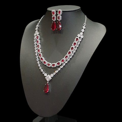 Garnet Red Necklace Set