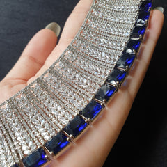 Stunning Blue Sapphire Choker Set