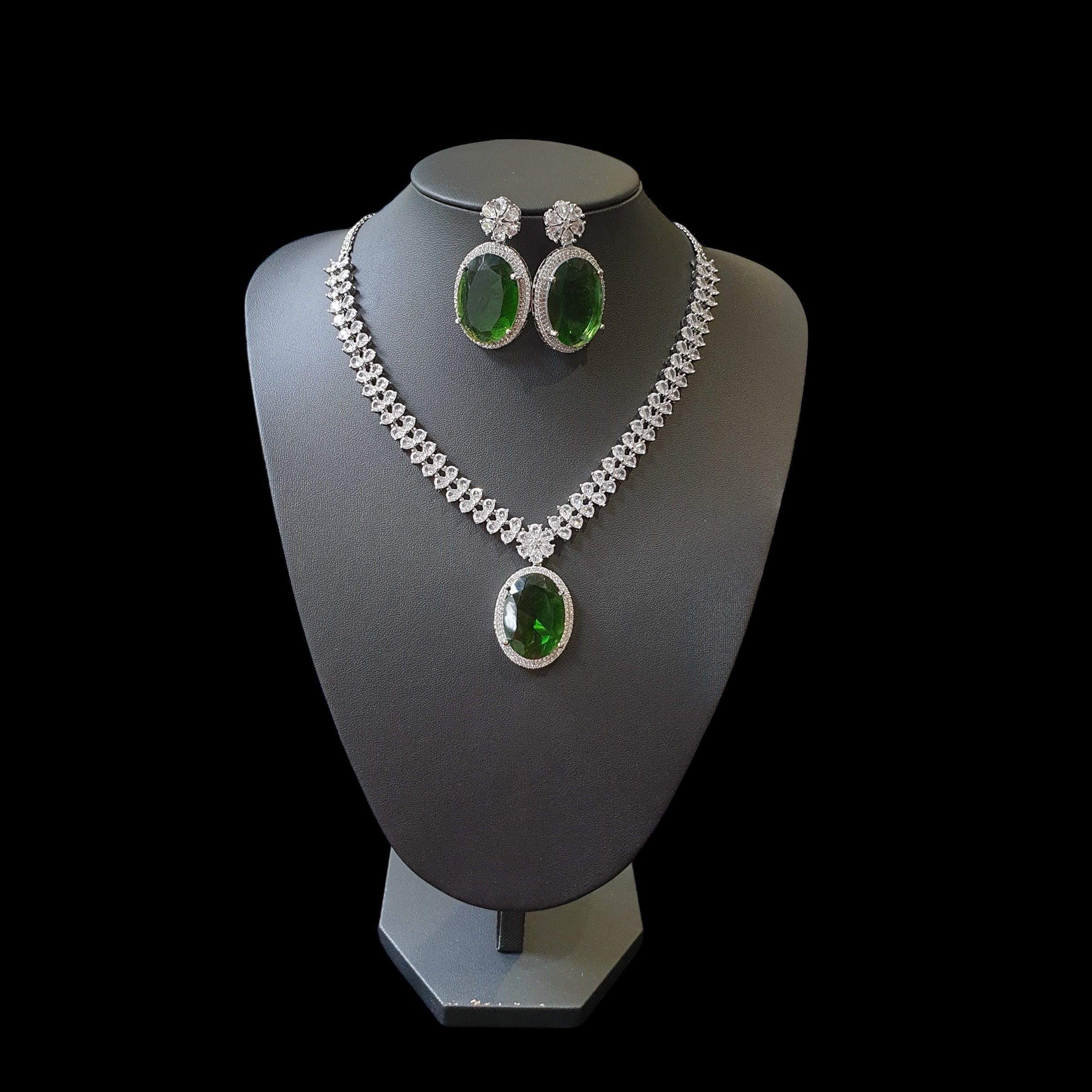 Peridot Green Necklace Set
