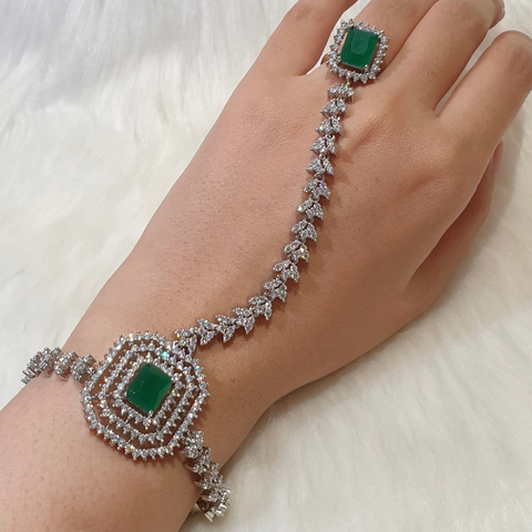 Emerald Green Ring with Bracelet combo