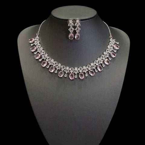 Pink Quartz Necklace Set