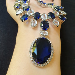 Blue Sapphires Necklace Set