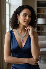 Ava - Pink Doublet Stone Necklace Set