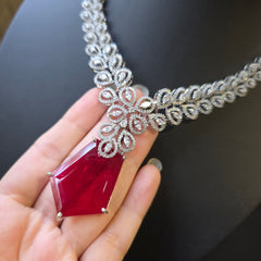 Ava - Ruby Red Necklace Set