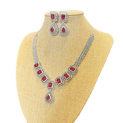 Light Red Garnets Necklace Set