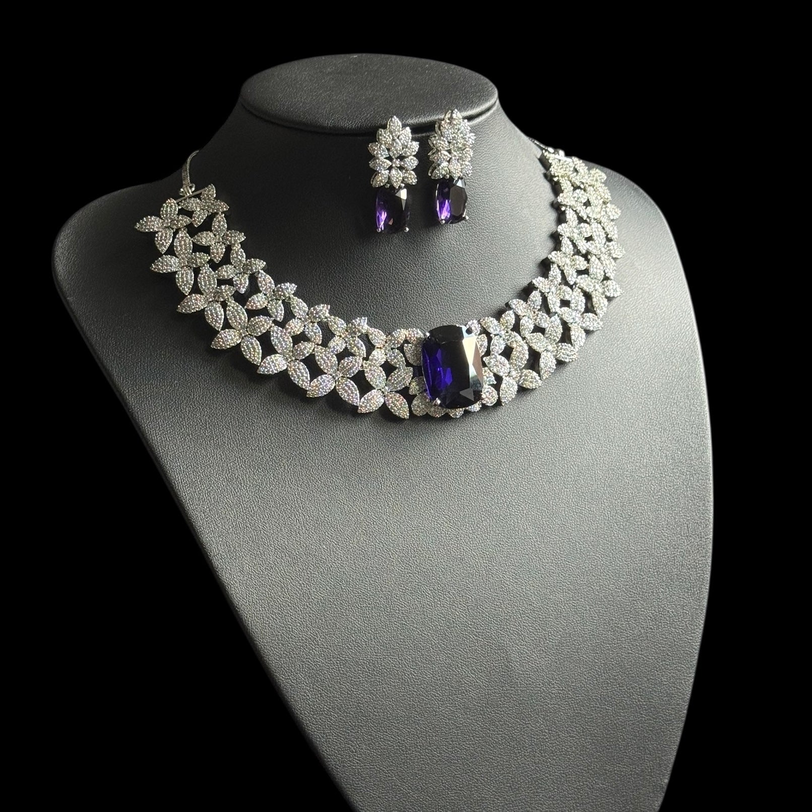 Purple Amethyst Necklace Set