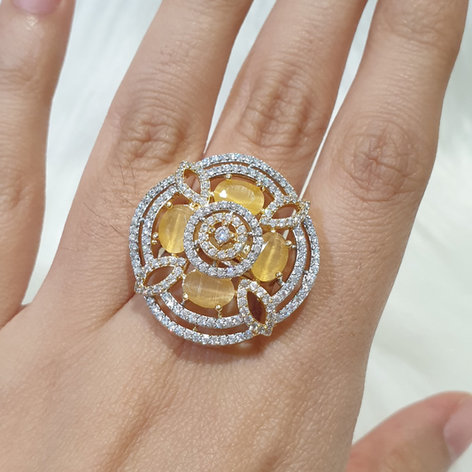 Yellow Topaz Size Adjustable Ring