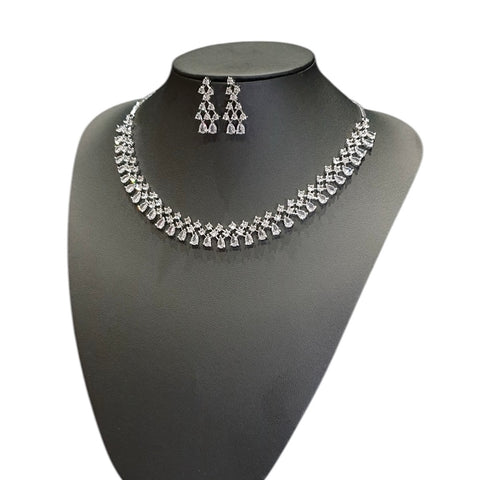 White Cubic Zirconia Necklace Set