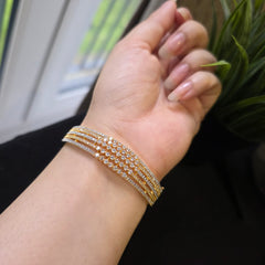 Dazzling Gold plated CZ Openable Bangle
