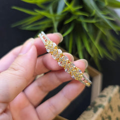 Dazzling Gold plated CZ Openable Bangle