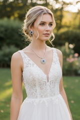 Daisy - Blue Sapphire Pendant Set