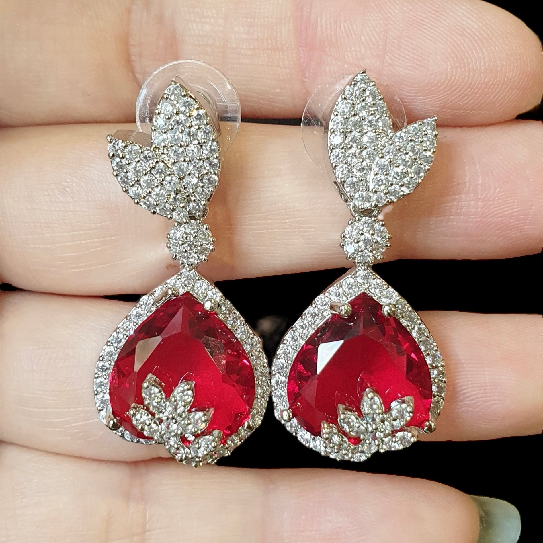 Garnet Red Earrings