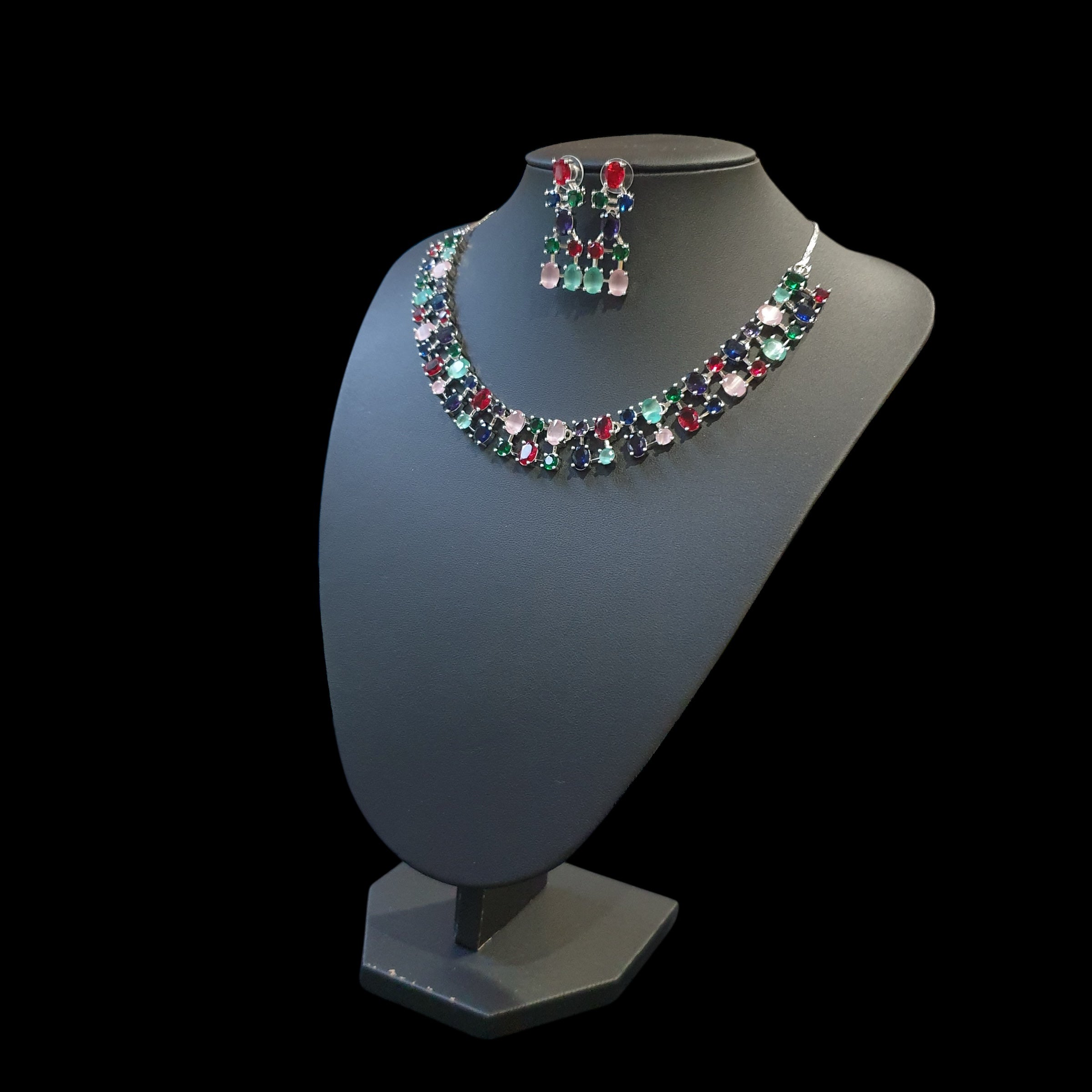 Multi Gemstones Necklace Set