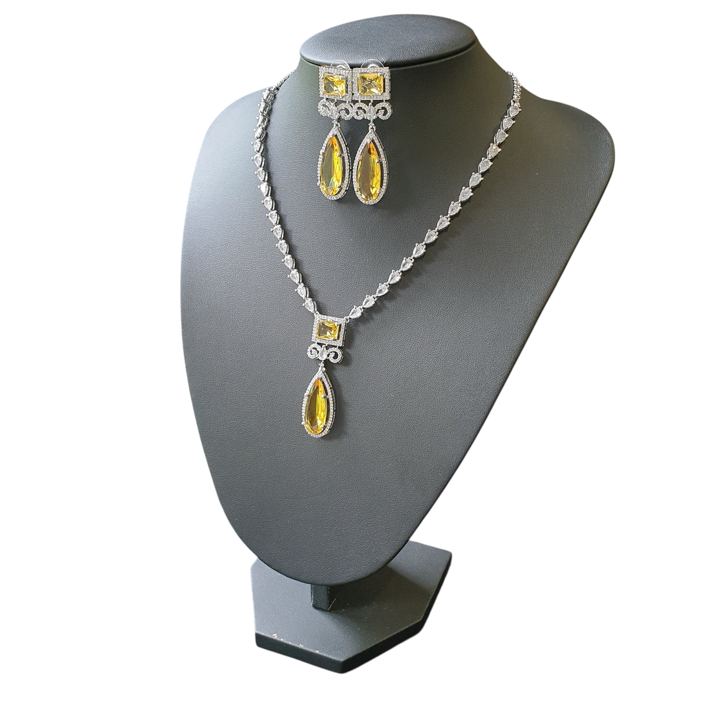 Yellow Citrine Necklace Set
