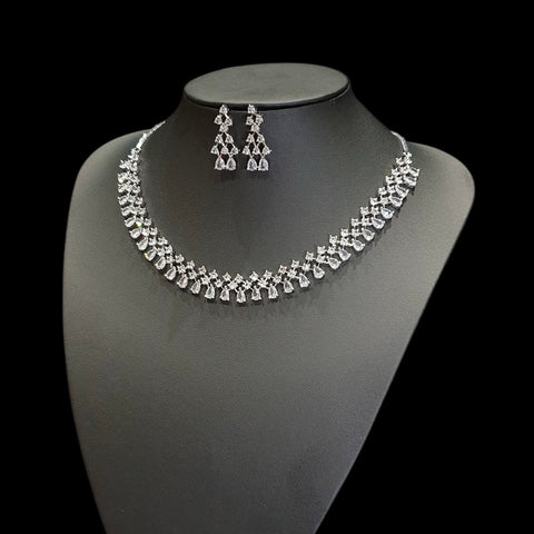 White Cubic Zirconia Necklace Set