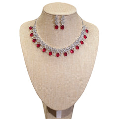 Garnet Red Necklace Set