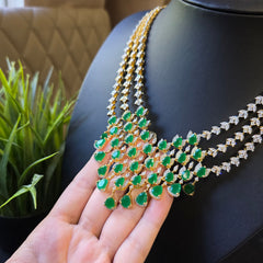 Lina - Emerald Gold Necklace Set
