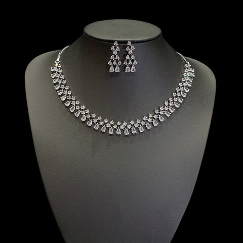 White Cubic Zirconia Necklace Set