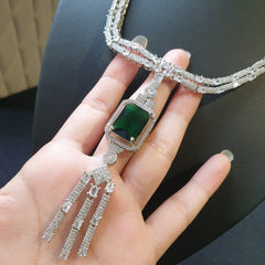 Cleo - Bespoke Emerald Green Necklace Set With Earrings